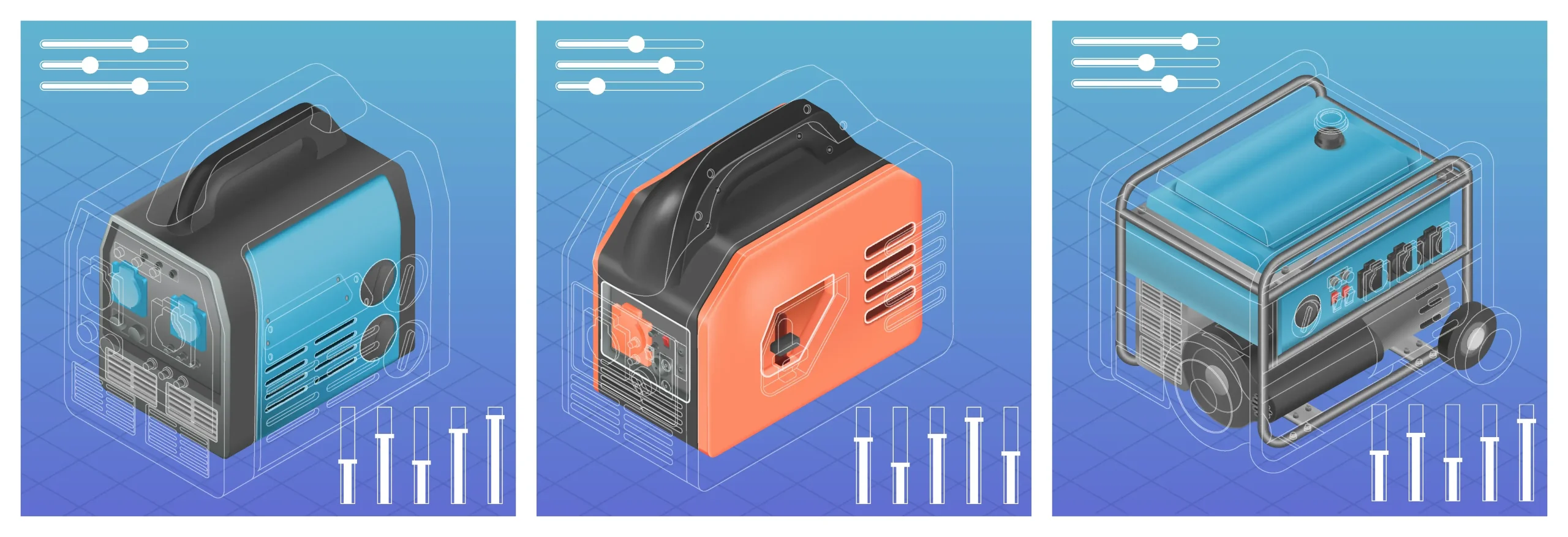 58470027 2303 i511 020 s m009 c13 electric generator realistic illustration set 11zon (1)
