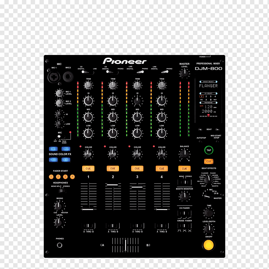 pioneer djm 800 vista frontal